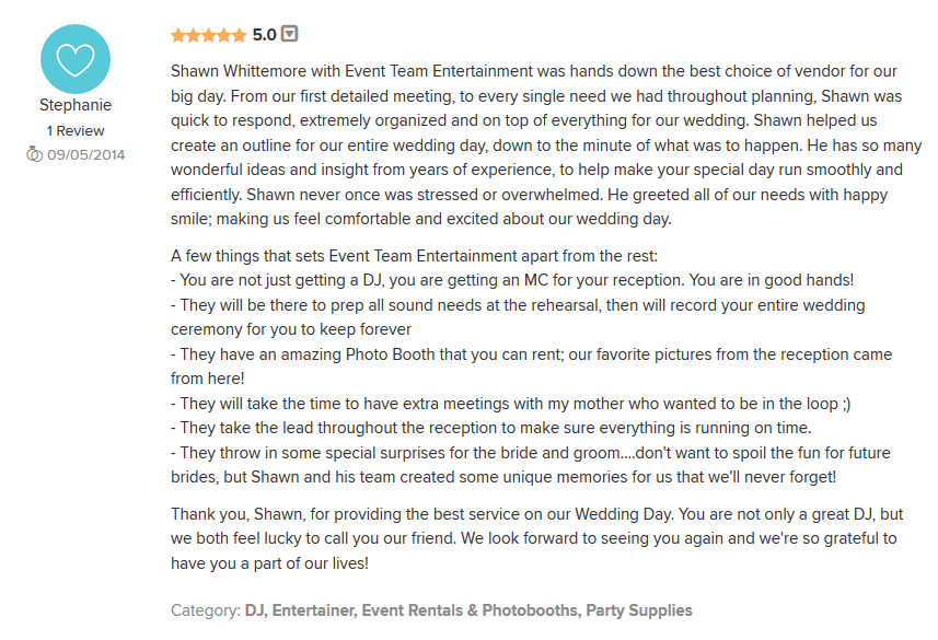 Best Wedding Reviews 1